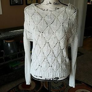 Rewind White/Cream Knit Sweater Size Large